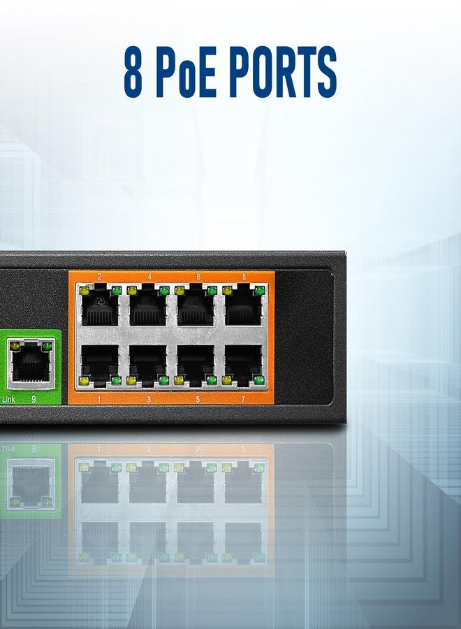 BV-Tech 10 Gigabit Ports PoE/PoE+ Switch (8 PoE+ Ports | 2 Uplink Port) - 19" Rackmount -130W- 802.3at - Image 2