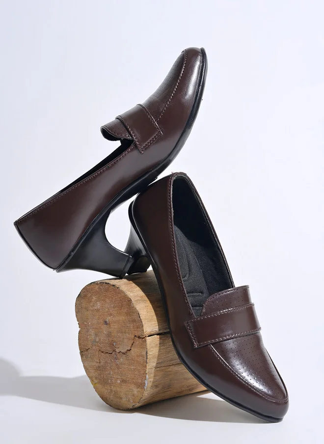 Shoetopia Shoetopia Textured Work Kitten Pumps