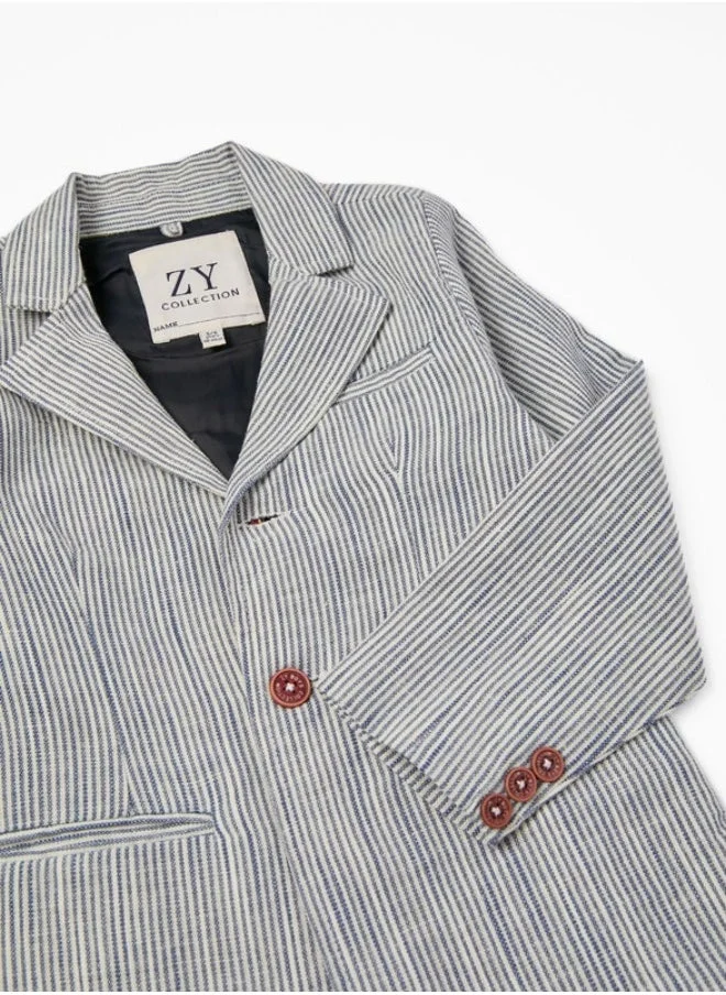 Zippy Zippy Striped Blazer In Cotton And Linen For Boys
