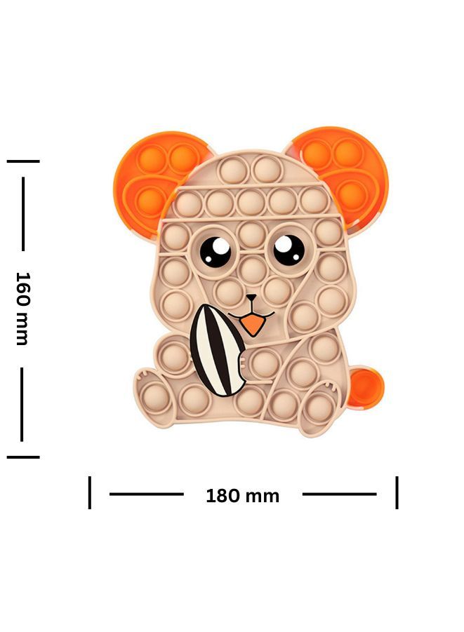 لعبة Push Pop Bubble Fidget من السيليكون على شكل حيوانات حسية للضغط لتخفيف التوتر ومضادة للقلق ADHD والتوحد هدية خاصة فيدجيت بوبر للأطفال والكبار والماوس A - Image 3