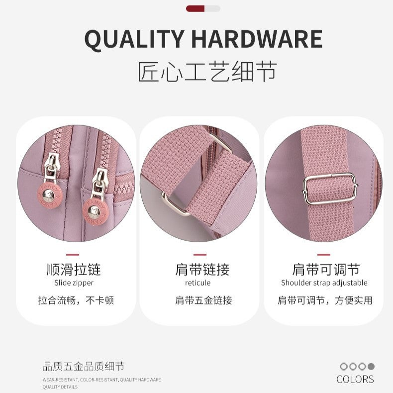 Women's Lightweight Multi-Layer Chest Bag Crossbody Waistpack with Print - Image 2