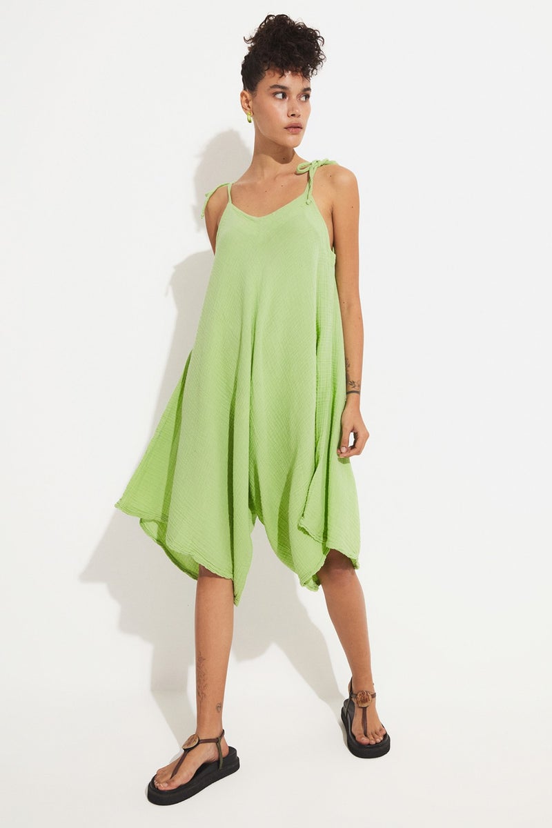JUNE Women's Casual Pattern Straps Tie Detail Shorts Jumpsuit  - Image 4