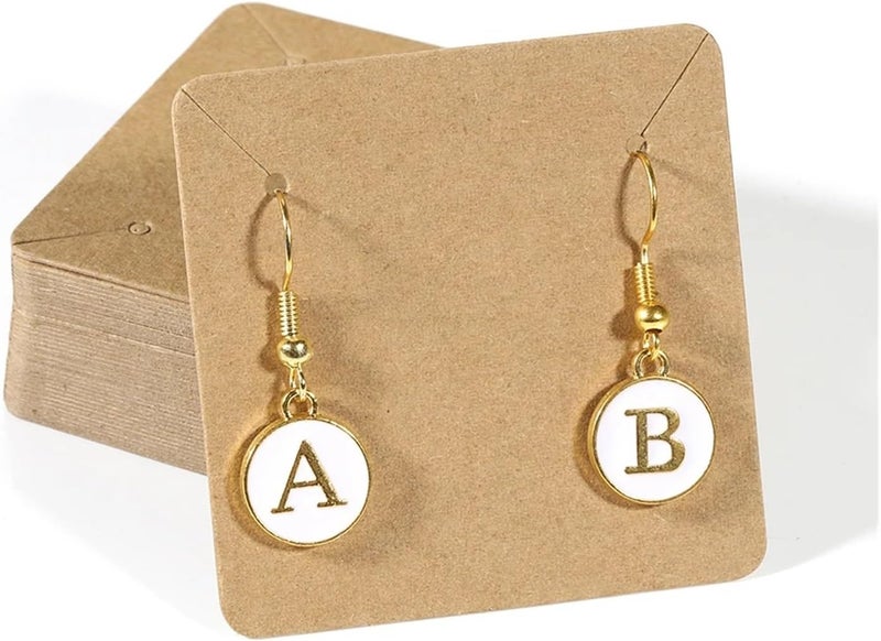 Jewelry Tags 50pcs/lot 5x5cm Kraft Paper Card for Packaging Earrings Necklaces Display Cards(5x5cm Kraft Color) - Image 3