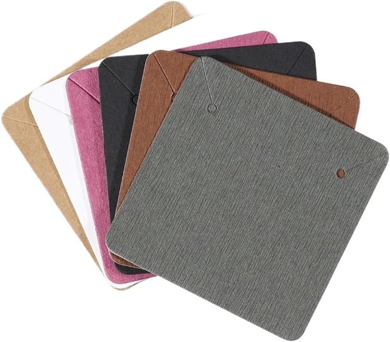 Jewelry Tags 50pcs/lot 5x5cm Kraft Paper Card for Packaging Earrings Necklaces Display Cards(5x5cm Kraft Color) - Image 1