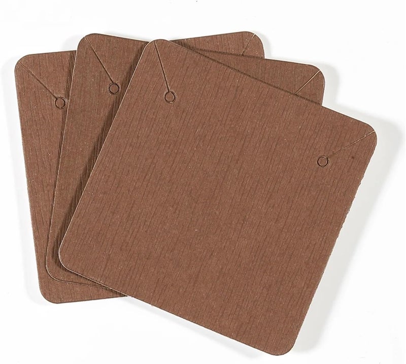 Jewelry Tags 50pcs/lot 5x5cm Kraft Paper Card for Packaging Earrings Necklaces Display Cards(5x5cm Kraft Color) - Image 5