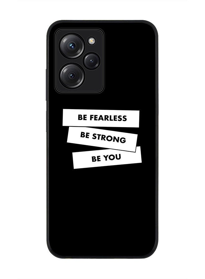 Stylizedd Rugged Black edge case for Poco X5 Pro Slim fit Soft Case Flexible Rubber Edges Anti Drop TPU Gel Thin Cover - Fearless Strong You - Image 1