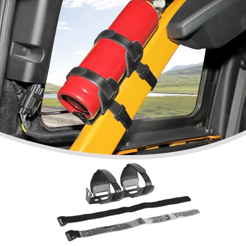 Linskip 255 lb Fire Extinguisher Bracket for Vehicle Holder Quick Release Fire Extinguisher Mount Black Naked Leather StyleTrunk Accessories Compatible with Jeep Wrangler TJ JK JL Ford Bronco - Image 1