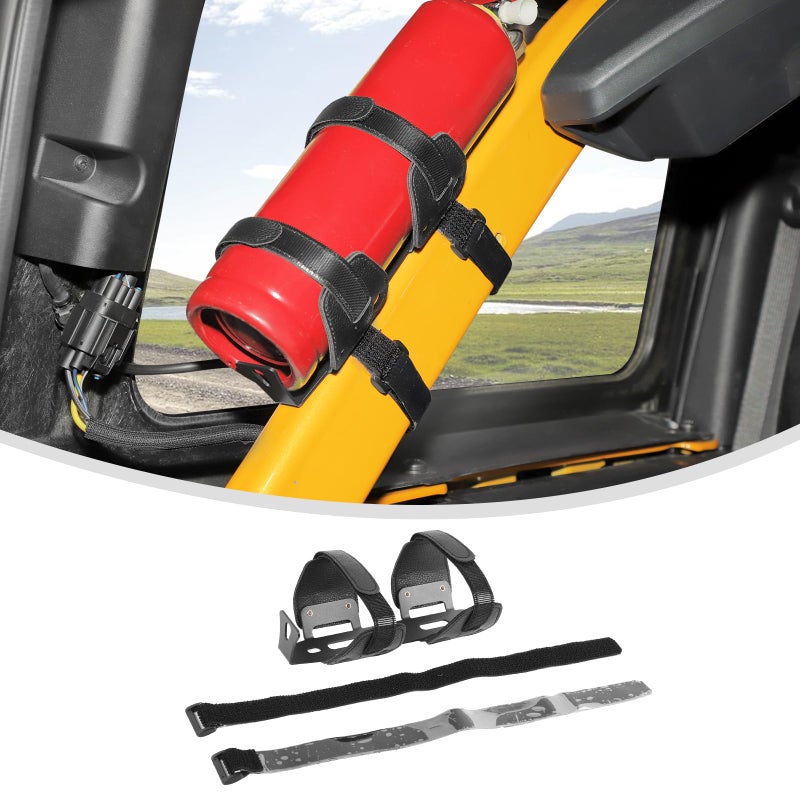Linskip 255 lb Fire Extinguisher Bracket for Vehicle Holder Quick Release Fire Extinguisher Mount Black Naked Leather StyleTrunk Accessories Compatible with Jeep Wrangler TJ JK JL Ford Bronco - Image 2
