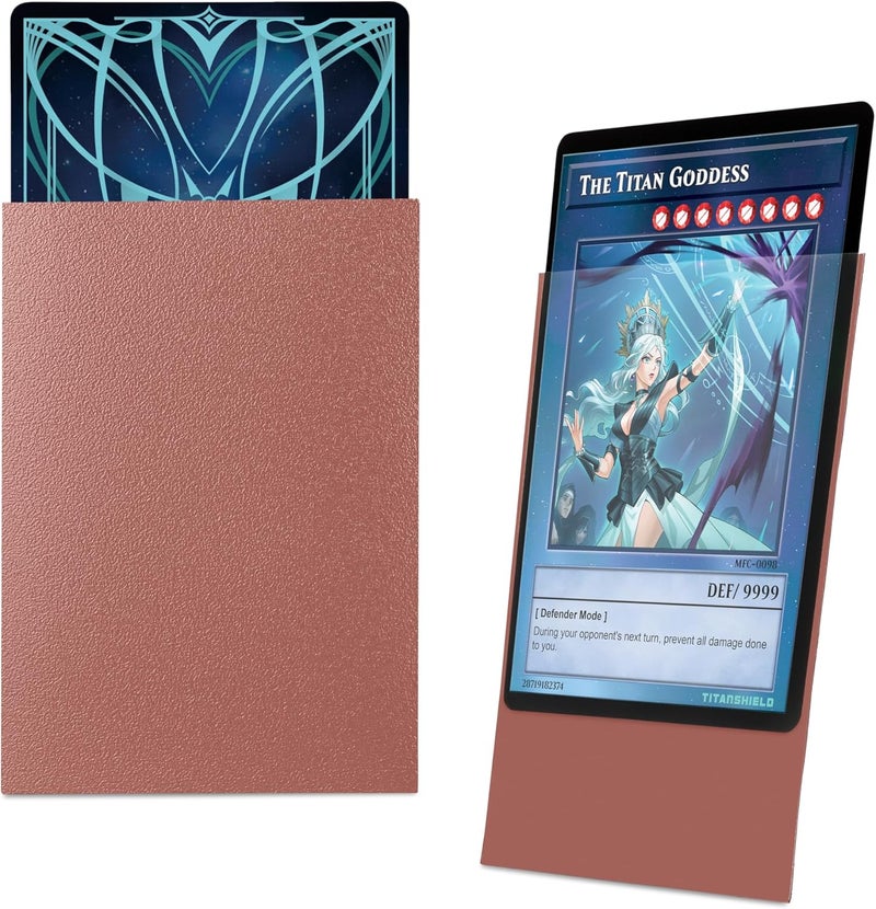 TitanShield (150 Sleeve) Colored Small Japanese Sized Trading Card Sleeves Deck Protector for Yu-Gi-Oh, Cardfight Vanguard & More (Rose Gold) - Image 3