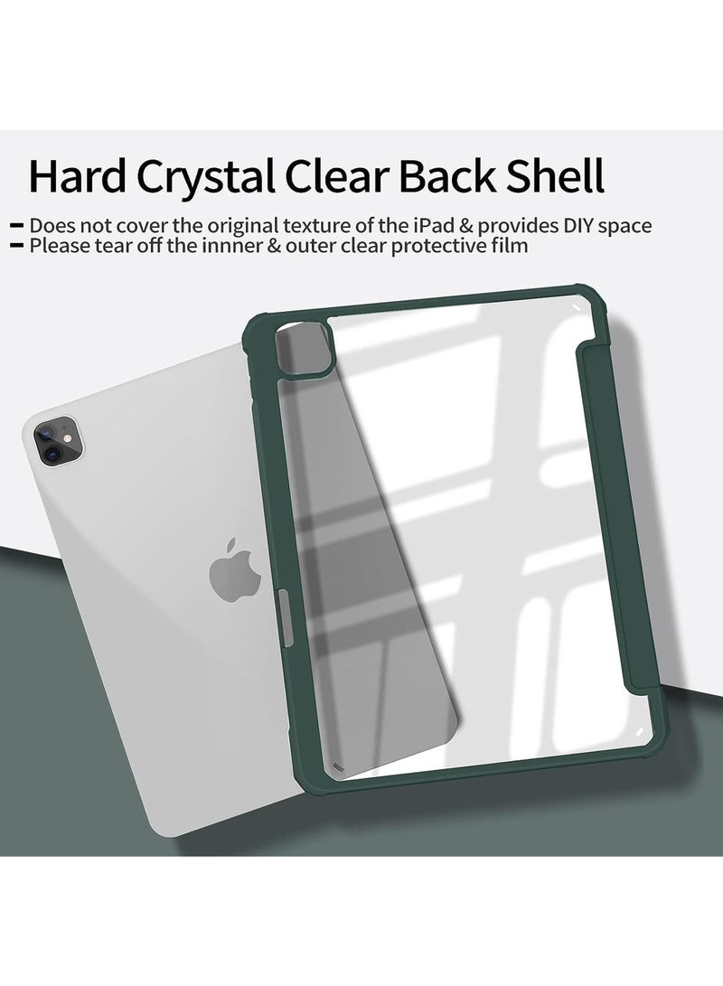 Rock Pow Case Cover For Apple iPad Pro 11 inch (2022/2021/2020/2018) Generation with Pencil Holder, [Support Apple Pencil Charging and Touch ID], Clear Transparent Case with Auto Wake/Sleep - Image 4