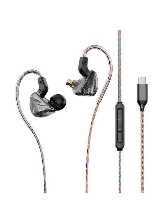 Type-C Wired Earbuds HIFI In-Ear Monitor Headphones with Microphone, Detachable Cable, Noise Isolating Earhook Headphones for Gaming, Music, Calls,Sports.(1.2 Meters) - Image 1
