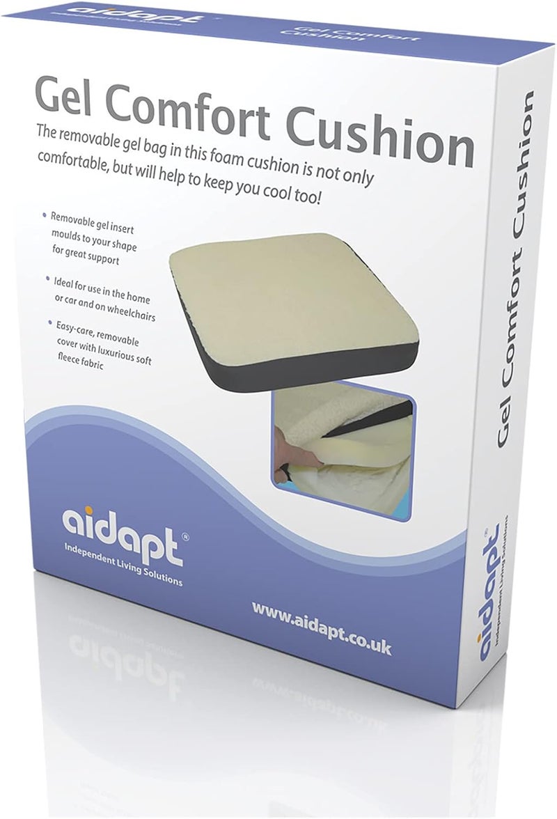 Aidapt Gel Cushion with Removable Fleece Cover - Pressure Relieving Seat Cushion for Wheelchairs and Mobility Support - Image 5