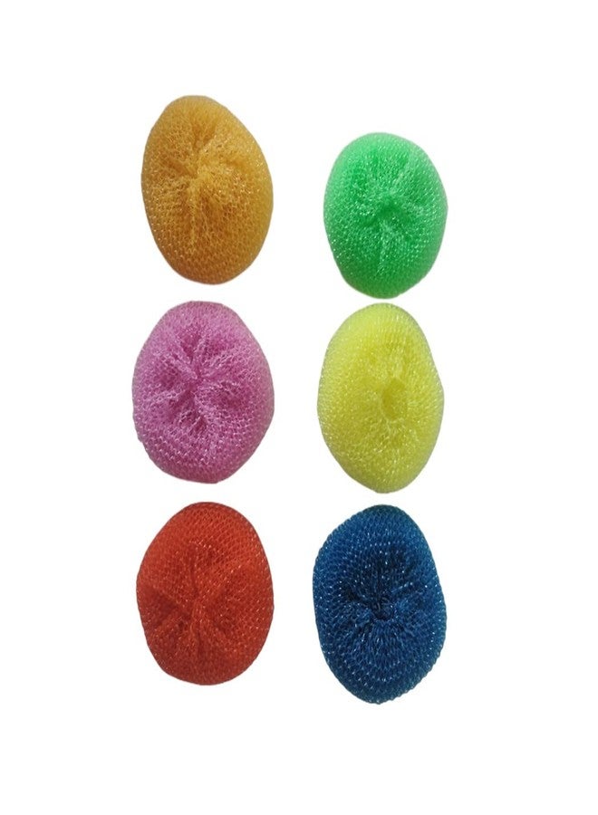 Ebonee Plastic Dish Scrubbers for Dishes, Nylon Pot Round Scrubber Scouring Pad, Colorful Non Scratch Mesh Scouring Dish Pads Scrubbers for Cookware (24 Pack) - Image 3