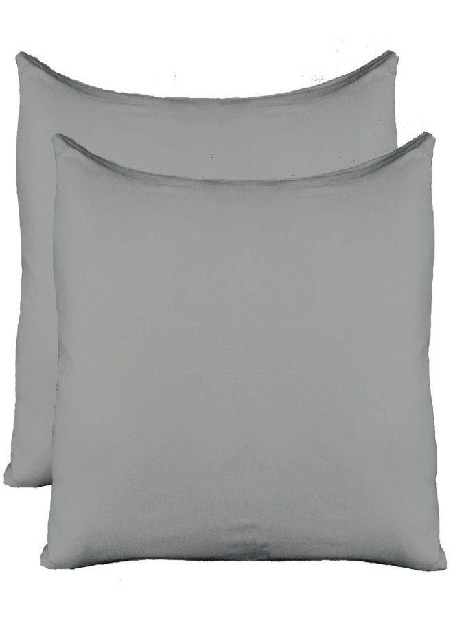 AUCOCU Extra Soft Jersey Knit Pillow Cases, Standard Size with Hidden Zipper, Soft Than Cotton, Pack of 2, Gray - Image 1