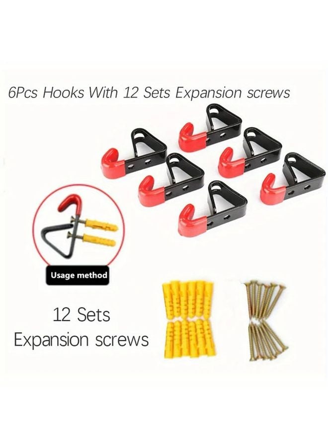 6pcs Industrial Metal Wheel Rim Hooks Easy Install Wall Mount Storage Home Organization - Image 1