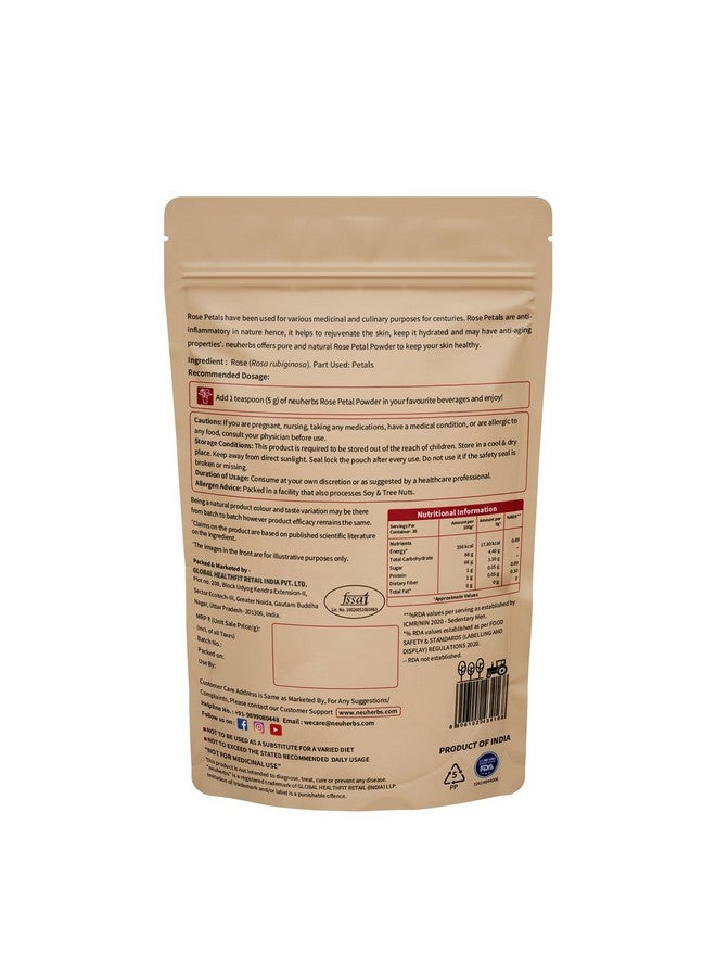 Neuherbs Rose Petal Powder - 100g | Antioxidant Support To Revitalize Skin Health | 100% Pure & Natural | Rose Powder for Face Mask, Tanning & Glowing Skin. - Image 5