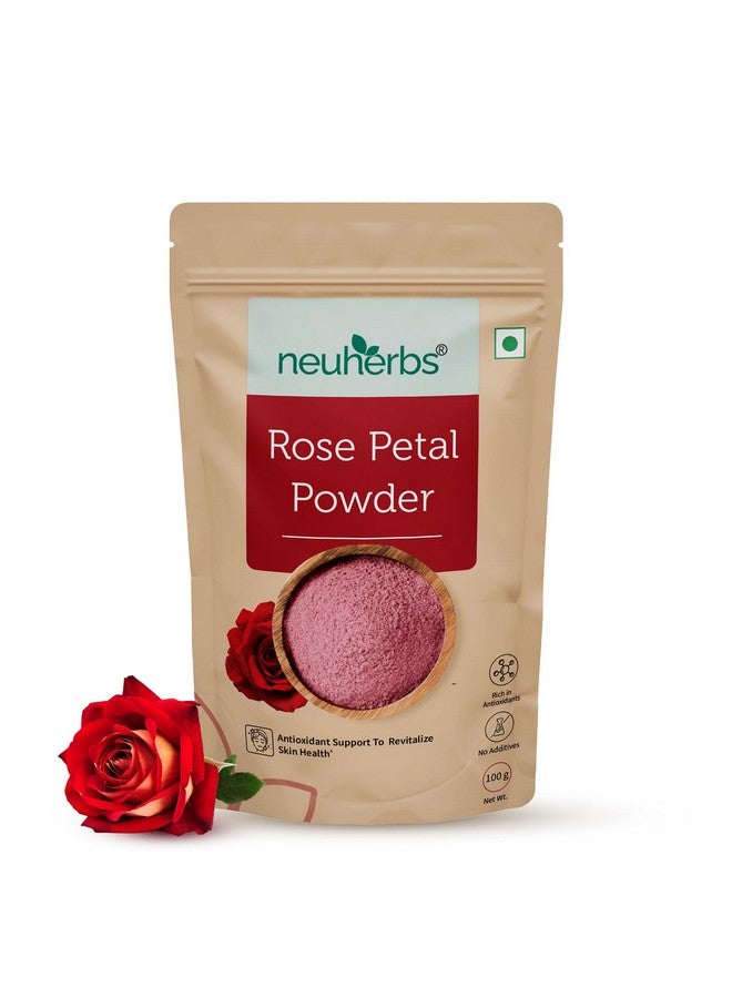 Neuherbs Rose Petal Powder - 100g | Antioxidant Support To Revitalize Skin Health | 100% Pure & Natural | Rose Powder for Face Mask, Tanning & Glowing Skin. - Image 1