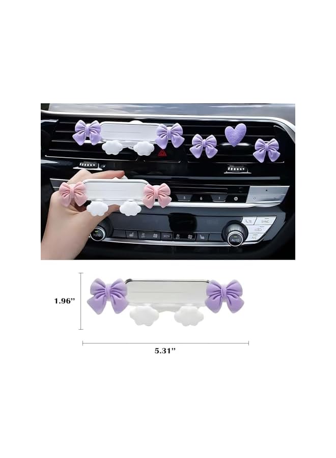 S-TOP Bow Car Phone Holder 2026 New, Hands-Free Adjustable 360° Rotating Air Vent Mount, for Universal Smartphones, Secure Grip, Cute Girly Car Accessory Gift, for Women Girls, Pink - Image 5