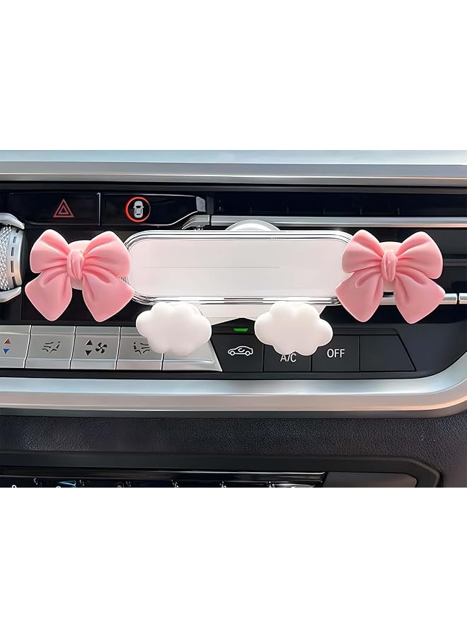 S-TOP Bow Car Phone Holder 2026 New, Hands-Free Adjustable 360° Rotating Air Vent Mount, for Universal Smartphones, Secure Grip, Cute Girly Car Accessory Gift, for Women Girls, Pink - Image 1