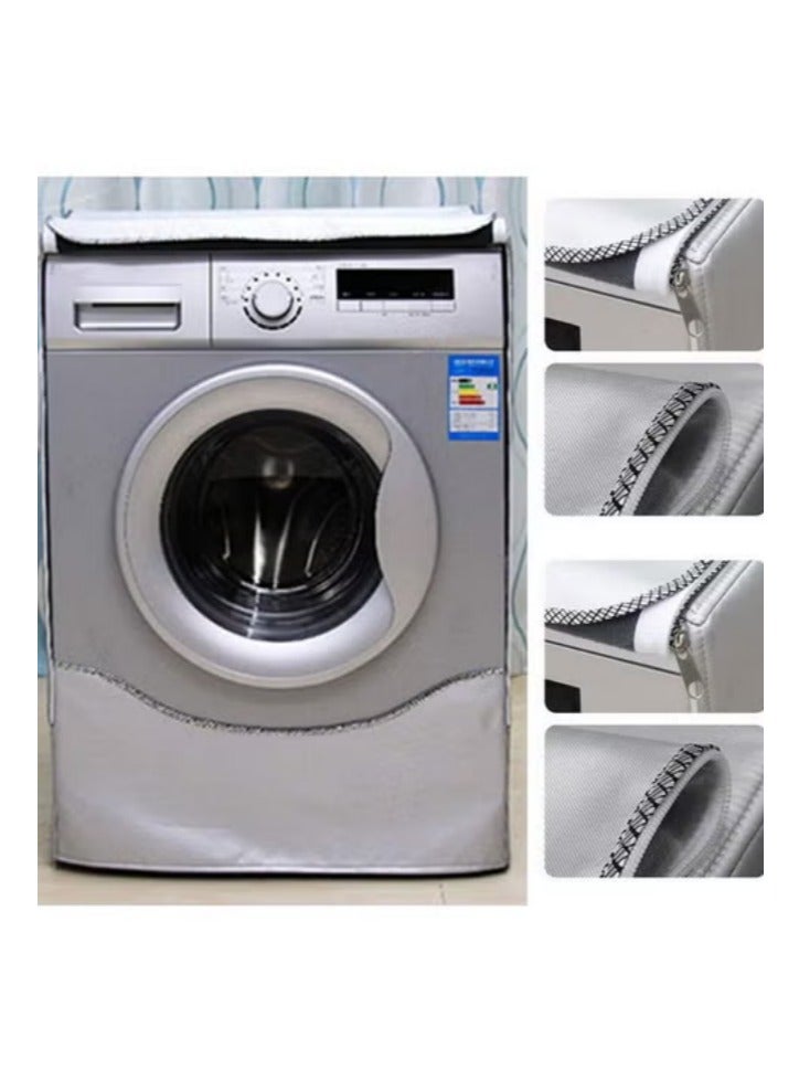 Silver Coating Oxford Cloth Full-automatic Roller Washing Machine Washer Dryer Cover Waterproof Sun-resistant Dust Cover- XL - Image 3