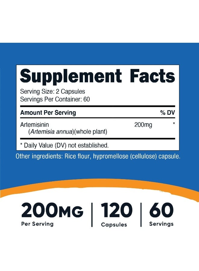 Nutricost Artemisinin 200mg, 120 Capsules - Non-GMO, Gluten Free, Vegetarian Friendly - Image 2