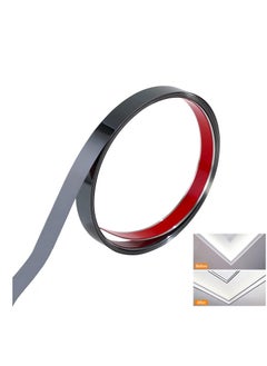 Stainless Steel Wall Molding Trim Peel and Stick, Flexible Self-Adhesive Metal Trim for Ceiling, Mirror Frame and More, Mirror-Like Finish Metallized Black