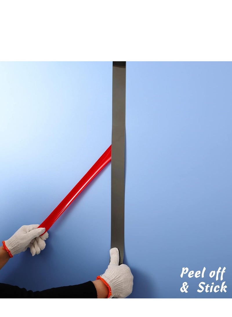 SYOSI - Stainless Steel Wall Molding Trim Peel and Stick, Flexible Self-Adhesive Metal Trim for Ceiling, Mirror Frame and More, Mirror-Like Finish Metallized Black - Image 1