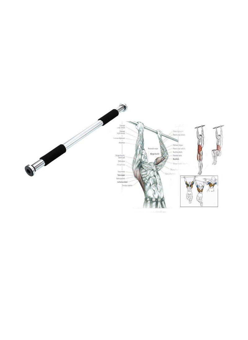 Generic - Door Mount Hanging Rod Pull Up Bar with Adjustable Length and Cushioned Grip for Men Women Kids Height Increase Pull Ups Exercise Steel - Image 1