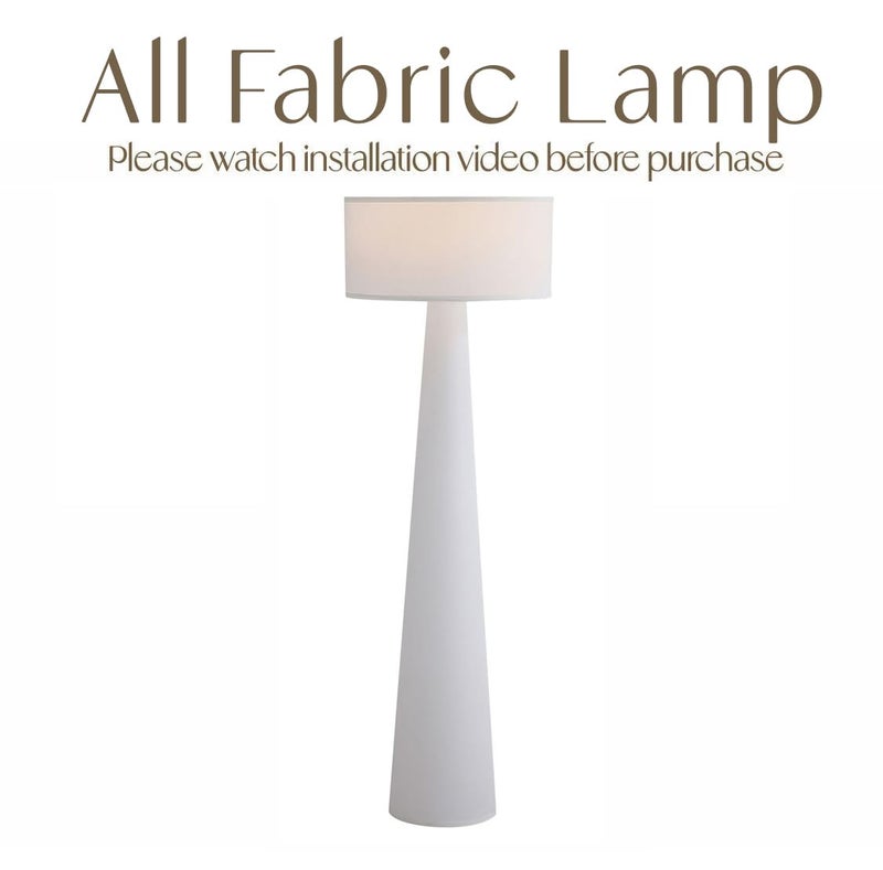 Branch & Wick Co. Floor Lamp - Branch and Wick â€“ 59â€ Tall Standing Linen Lamp with Fabric Shade, LED Bulb Included â€“ Elegant Corner Lamp for Living Room, Bedroom, Office - White - Image 2