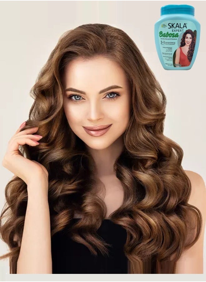 SKALA - Skala Babosa Treatment, Hydrates and Conditions Hair Cream (2 in 1) with Aloe Vera Extract, Shea Butter and D-Panthenol for All Types of Curly Hair 1000g (Brazilian) - Image 1