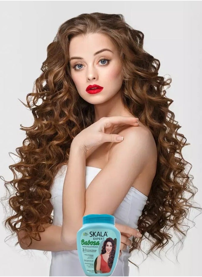 SKALA - Skala Babosa Treatment, Hydrates and Conditions Hair Cream (2 in 1) with Aloe Vera Extract, Shea Butter and D-Panthenol for All Types of Curly Hair 1000g (Brazilian) - Image 1