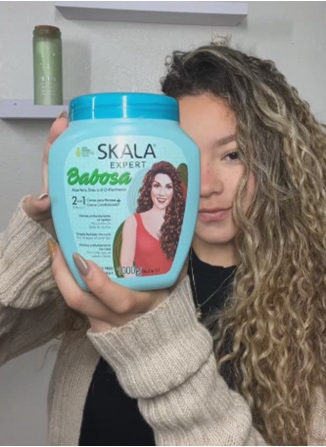 SKALA - Skala Babosa Treatment, Hydrates and Conditions Hair Cream (2 in 1) with Aloe Vera Extract, Shea Butter and D-Panthenol for All Types of Curly Hair 1000g (Brazilian) - Image 1