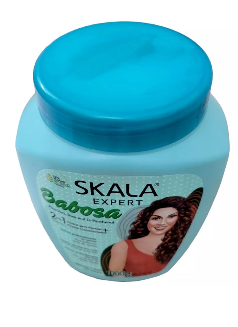 SKALA - Skala Babosa Treatment, Hydrates and Conditions Hair Cream (2 in 1) with Aloe Vera Extract, Shea Butter and D-Panthenol for All Types of Curly Hair 1000g (Brazilian) - Image 1