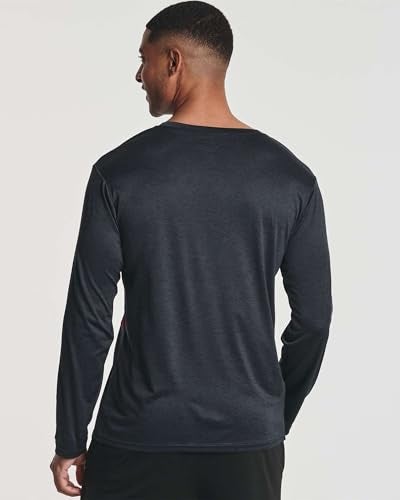 REALESSENTIALS Real Essentials 4 Pack: Mens Long Sleeve Dry Fit T Shirts Hiking Fishing Workout Gym Work Sun UPF 50 Wicking Running Tee, Set 4, Large - Image 3
