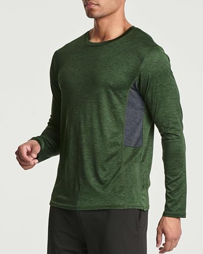 REALESSENTIALS Real Essentials 4 Pack: Mens Long Sleeve Dry Fit T Shirts Hiking Fishing Workout Gym Work Sun UPF 50 Wicking Running Tee, Set 4, Large - Image 4