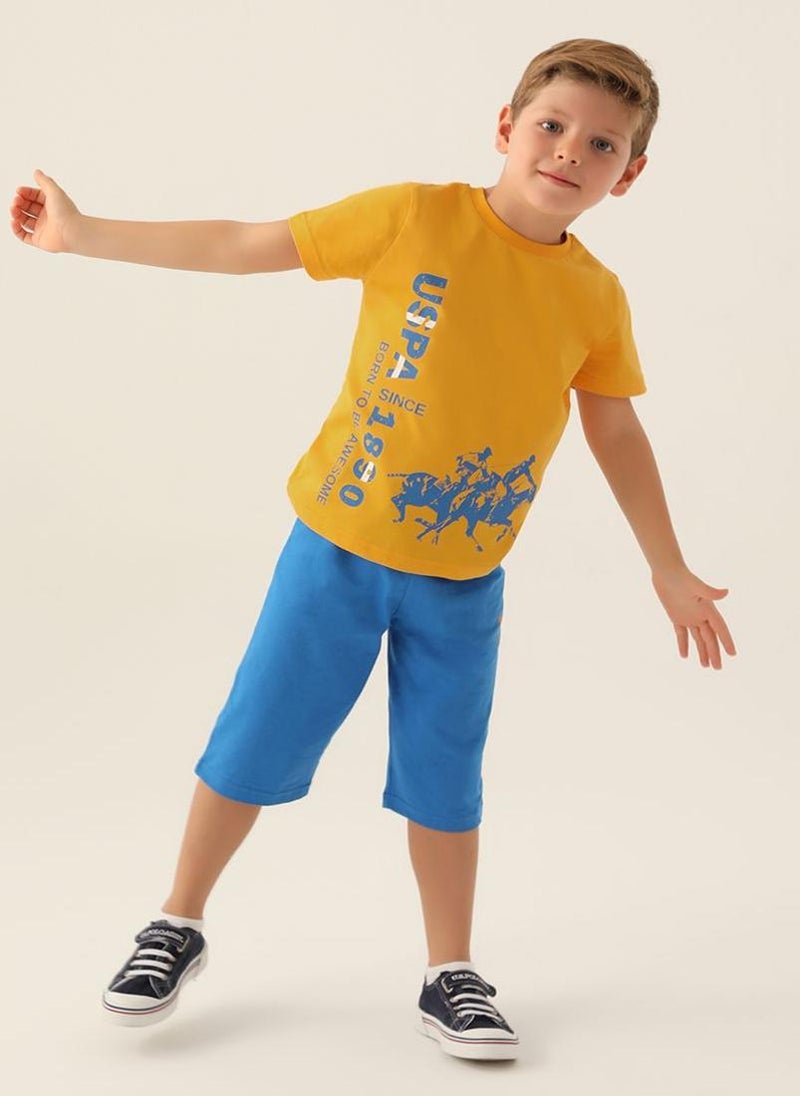 U.S. Polo Assn. U.S. Polo Assn. Boys Yellow Capri Set  - Image 1