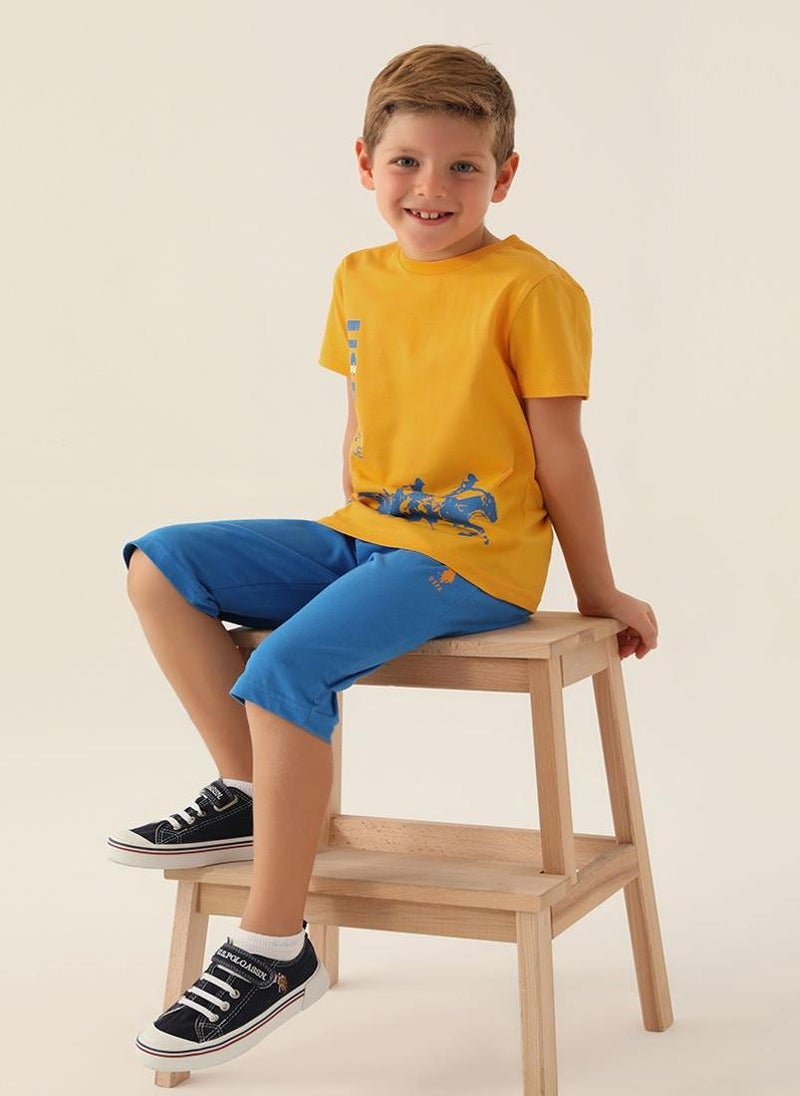 U.S. Polo Assn. U.S. Polo Assn. Boys Yellow Capri Set  - Image 2
