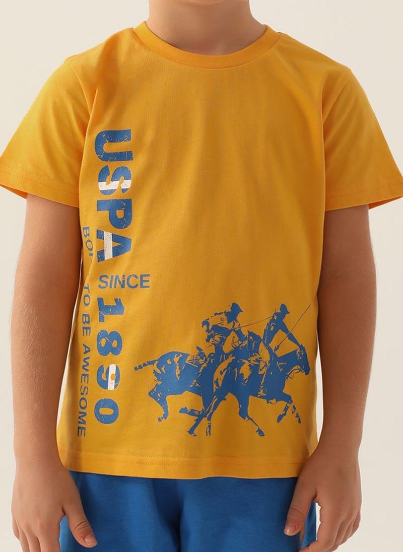 U.S. Polo Assn. U.S. Polo Assn. Boys Yellow Capri Set  - Image 4