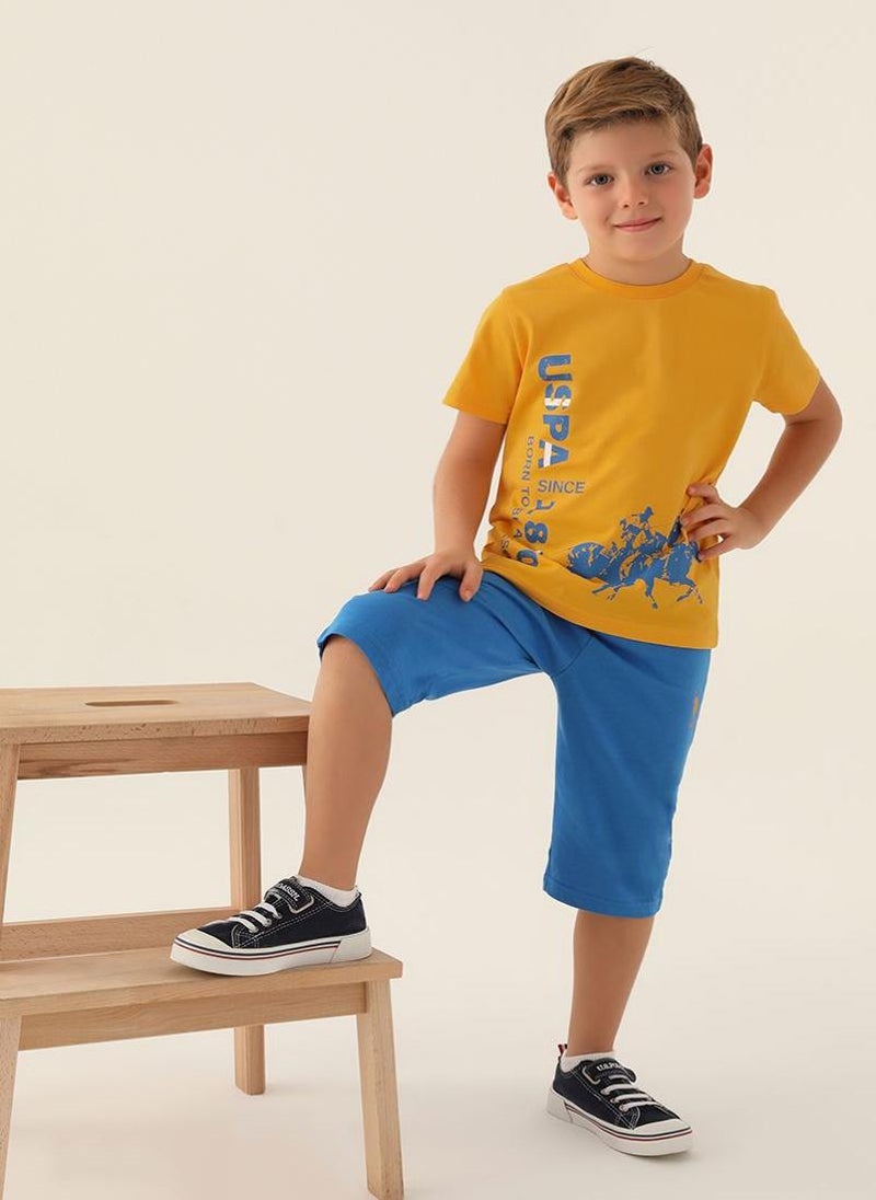 U.S. Polo Assn. U.S. Polo Assn. Boys Yellow Capri Set  - Image 3
