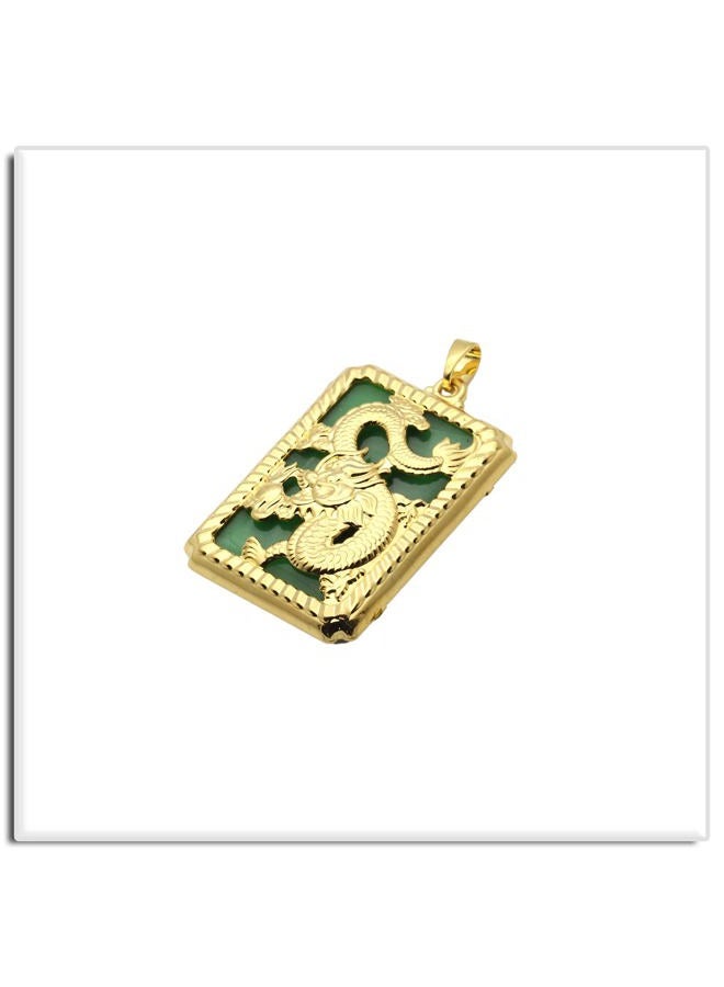 Xusamss Punk Jewelry Plated 18K Gold Dragon Dog Tag Pendant Necklace,22inches Box Chain, 53mm x 35mm, Metal, No Gemstone - Image 4