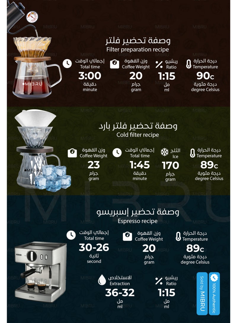 SUWAA Specialty Coffee bean Collection Box for Drip and Espresso Corps coffee v60 Set of 3 with cup - Image 3
