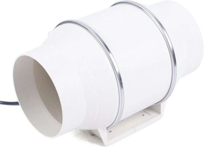 High-Performance Inline Duct Ventilation Fan - Quiet Exhaust & Intake Booster for Kitchen, Bathroom, Grow Rooms, HVAC (4-INCH, White) - Image 3