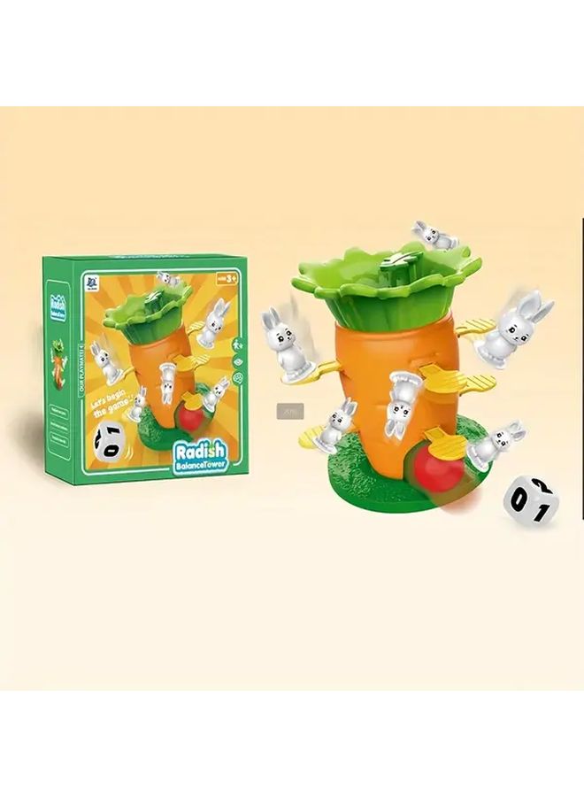 Carrot Balance Tower Toy For Kids Plastic Rabbit Vegetable Stackable STEM Game - Image 4