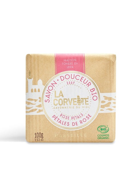 La Corvette Organic Rose Petal Soap - 100g | Mediterranean Luxury for Soft, Fragranced Skin