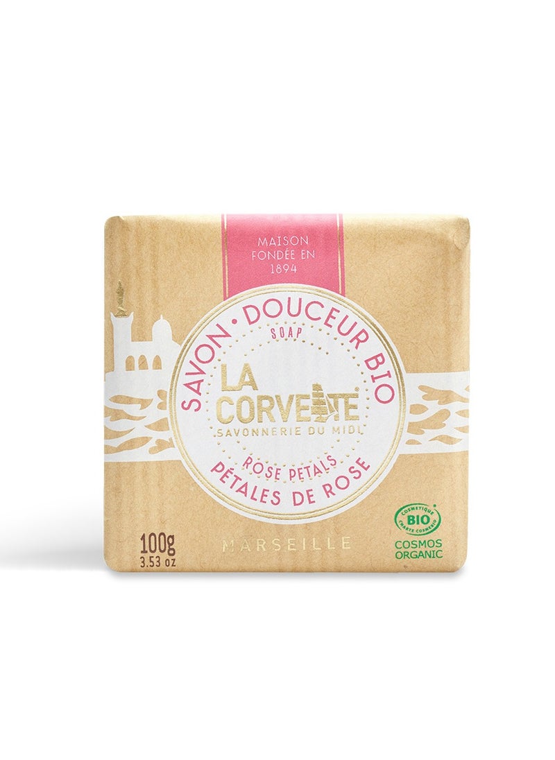 La Corvette Organic Rose Petal Soap - 100g | Mediterranean Luxury for Soft, Fragranced Skin