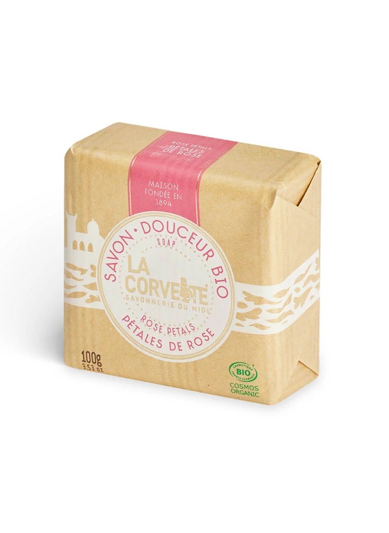 La Corvette Organic Rose Petal Soap - 100g | Mediterranean Luxury for Soft, Fragranced Skin