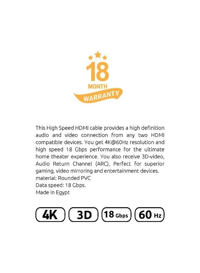 sia HDMI PVC CABLE 4K 2.0V OD 2.8*12.5 Legnth:  5M - Image 2