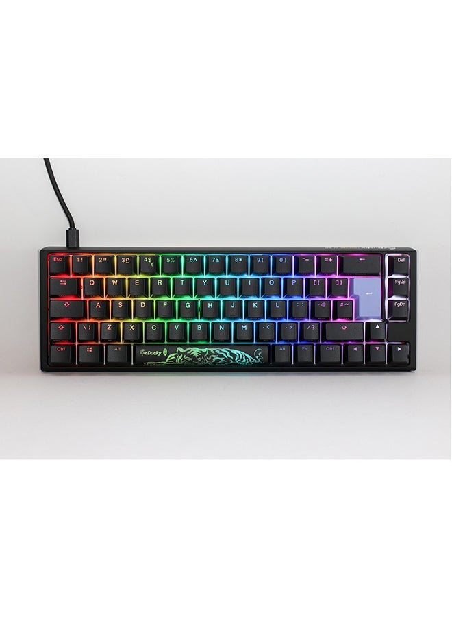 داكي حذاء Ducky One 3 الكلاسيكي باللونين الأسود والأبيض SF 65% باللون الأزرق الكرزي - Image 1