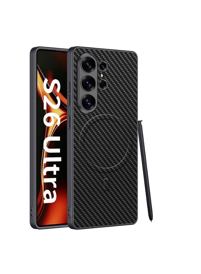 GKK Luxury Leather Case for Samsung Galaxy S26 Ultra (2026) , Ultra-Thin, Anti-Drop, All-Round Protection Phone Cover Support MagSafe Wireless Charging with Pen Slot Design - Pen NOT Included - Image 1