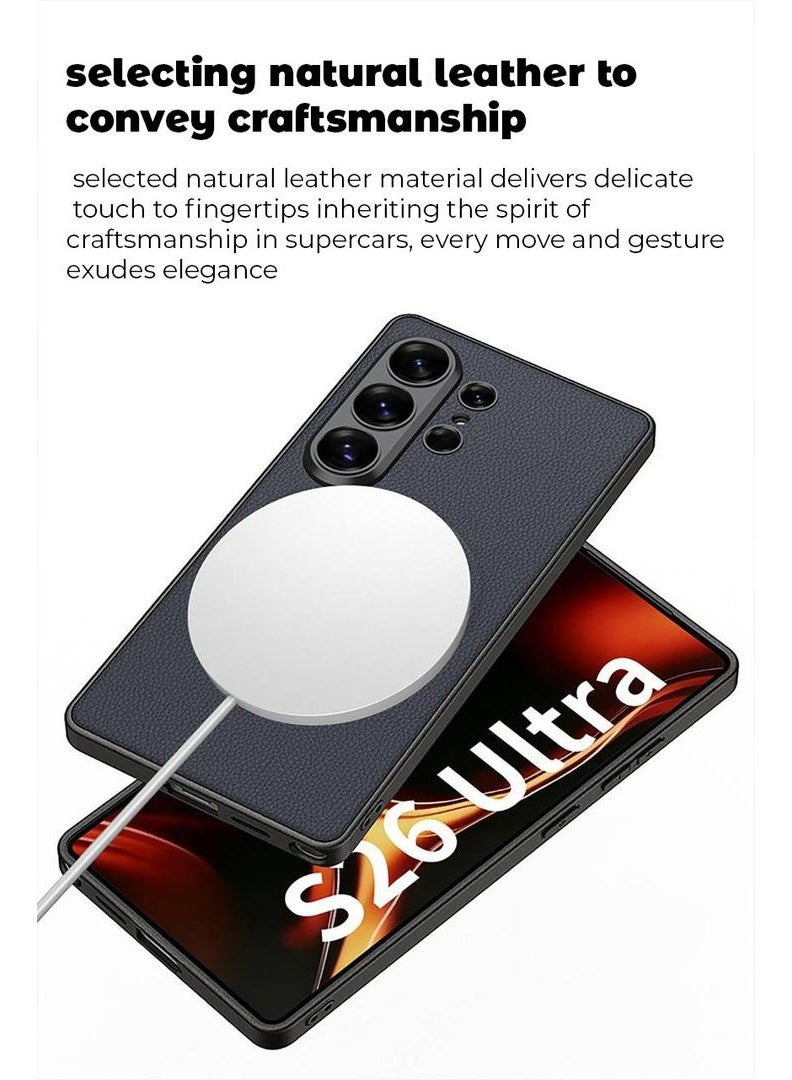 GKK Luxury Leather Case for Samsung Galaxy S26 Ultra (2026) , Ultra-Thin, Anti-Drop, All-Round Protection Phone Cover Support MagSafe Wireless Charging with Pen Slot Design - Pen NOT Included - Image 4